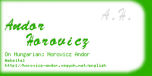 andor horovicz business card